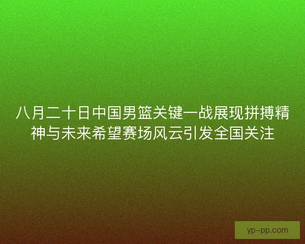 八月二十日中国男篮关键一战展现拼搏精神与未来希望赛场风云引发全国关注